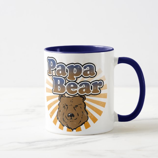 Taza Papa Bear, Guay Fathers Day Vintage Look (Derecha)