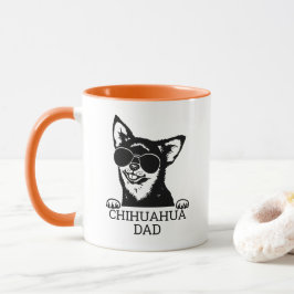 Taza Papá chihuahua vistiendo gafas Mascotas del Día de