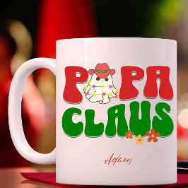 Taza Papa Claus Navidades Nombre personalizado Retro Gr
