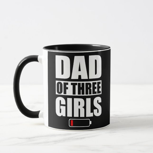 Taza Papá de 3 Chicas Tres Hijas Día del Padre  (Izquierda)
