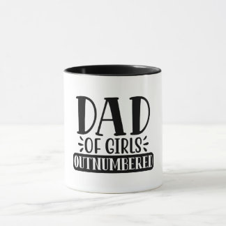 Taza Papá de los chicas superados en número