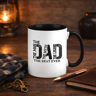 Taza Papá El Hombre El Mito La Leyenda Texto Personaliz
