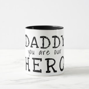 Taza Papá eres nuestro héroe Tipografía Día del Padre