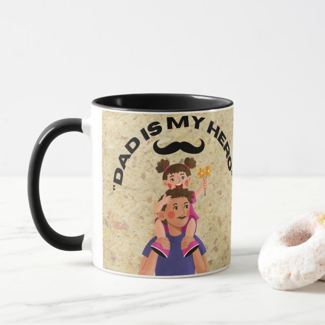 Taza "Papá es mi héroe" Mugs del Día del Padre (Con donut)