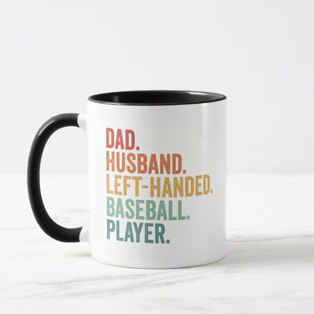 Taza Papá Esposo Béisbol Izquierda Leyenda Mano (Izquierda)
