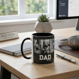 Taza Papá Est 3 Foto Negro y Blanco Año Día del Padre