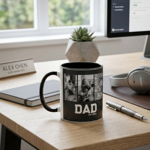 Taza Papá Est 3 Foto Negro y Blanco Año Día del Padre