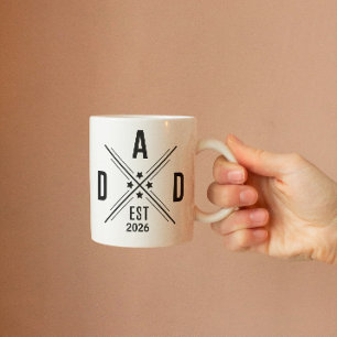 Taza Papá Establecido Nuevo Padre Est Año Orgulloso