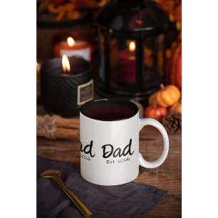 Taza Papá Establecido regalo de papá nuevo de dos tonos