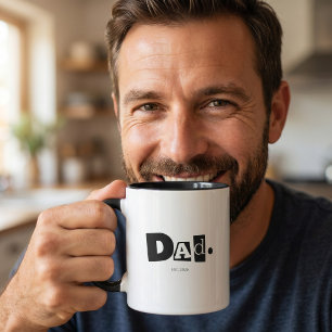 Taza Papá Estableció Año Personalizado Moderno y Negrit