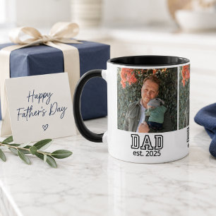 Taza Papá Estableció Foto Personalizada del Año Regalo 