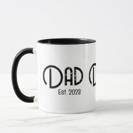 Taza Papá Estableció texto Grunge año est. dos tonos