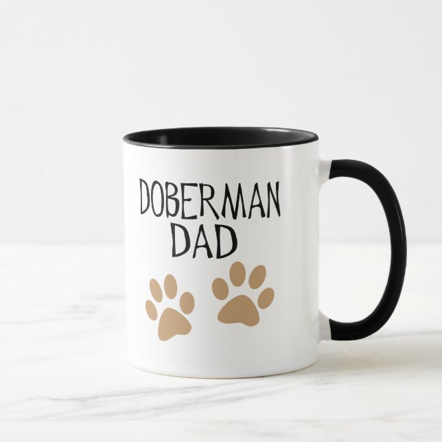 Taza Papá grande del Doberman de las patas (Derecha)