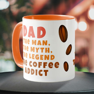 Taza Papá Hombre Mito Leyenda Adicto al Café Padre Dive