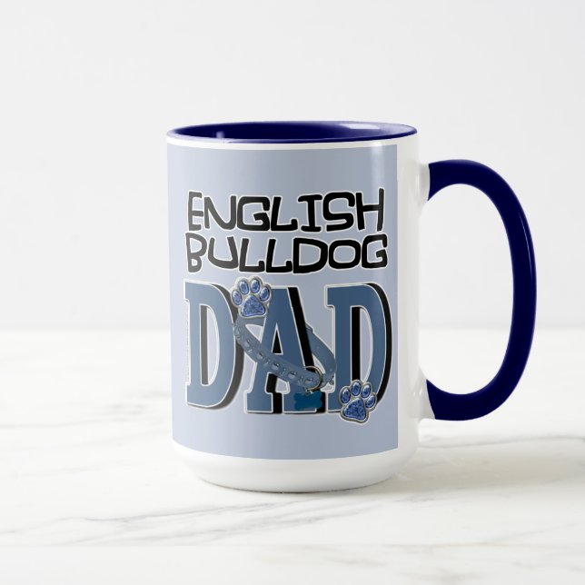 Taza PAPÁ inglés del bulldog (Derecha)