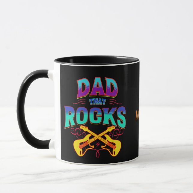 Taza ¡PAPÁ LAS ROCAS! Guitarra (Izquierda)