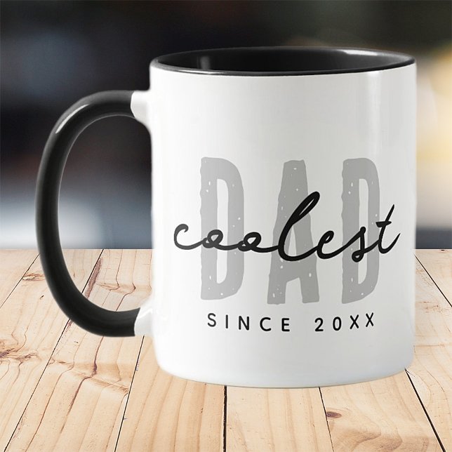 Taza Papá más frío desde el 20XX Preppy simple moderno (Subido por el creador)