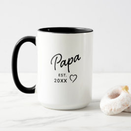 Taza Papa Negra y Blanca Minimalista Año de Fundación R