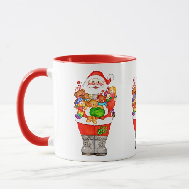 Taza Papá Noel con los juguetes (Izquierda)