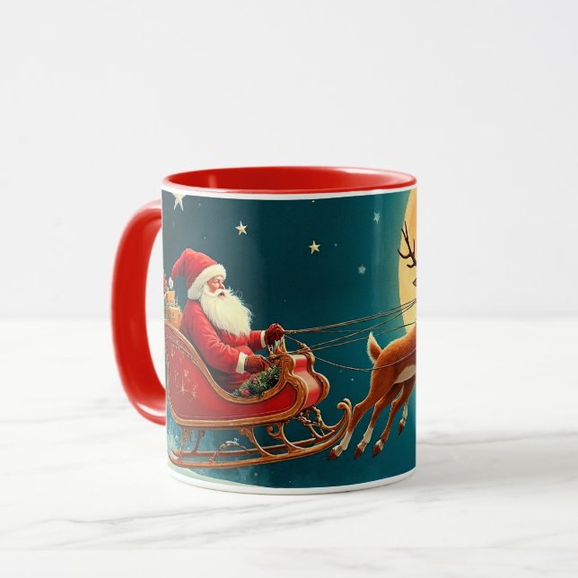 Taza Papá Noel con renos (Anverso izquierdo)