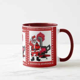 Taza Papá Noel de la época y una quemadora de carbón