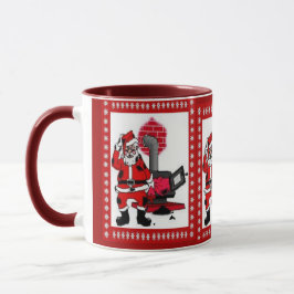 Taza Papá Noel de la época y una quemadora de carbón
