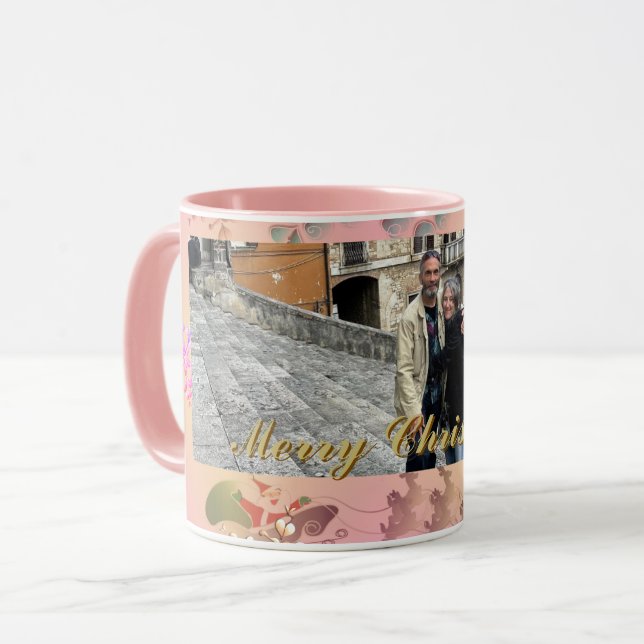 Taza Papá Noel Rosa Foto (Anverso izquierdo)