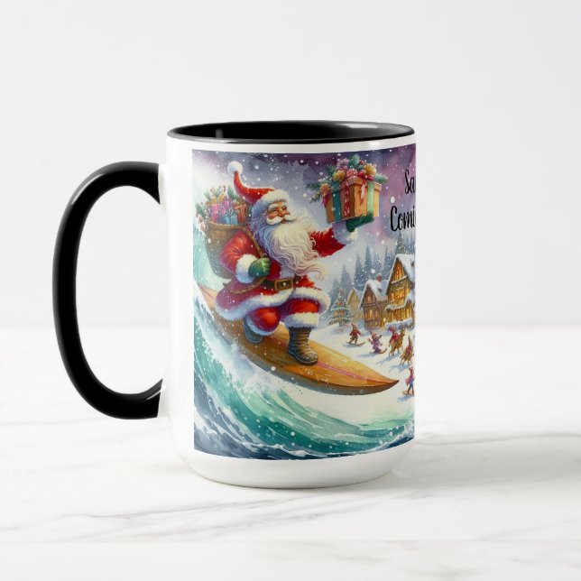 Taza Papá Noel viene a la peluca de los Navidades de Su (Izquierda)