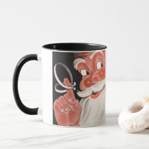 Taza Papá Noel vintage con cuerda recordatoria en el de