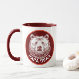 Taza Papa Oso, Ilustracion de mano dibujada