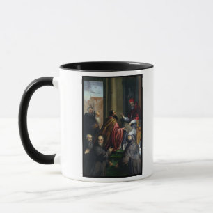 Taza Papa Paulo IV que entrega un estatuto