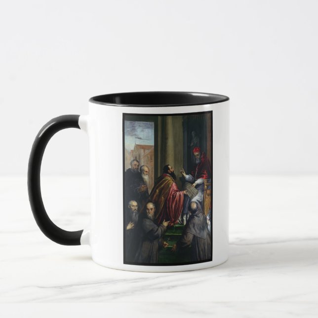 Taza Papa Paulo IV que entrega un estatuto (Izquierda)