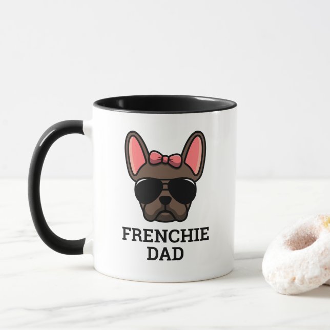 Taza Papa Perro Bulldog Francés Marrón Hembra (Con donut)