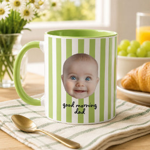 Taza Papá personalizado Día del Padre Foto de bebé Cara