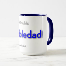 Taza ¡papá preocupado! - azul sobre blanco