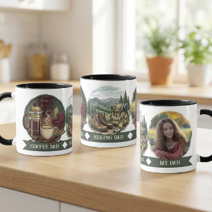 Taza Papá que hace caminatas y toma café   Foto antigua