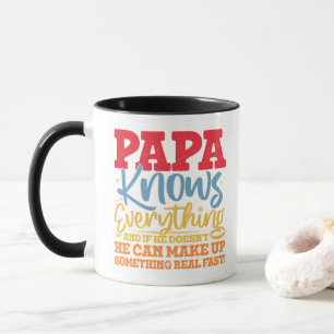 Taza PAPA Sabe Todo Día del Padre Padre Genial Divertid