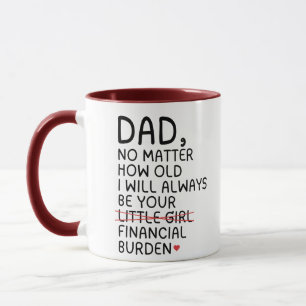 Taza Papá siempre seré tu carga financiera