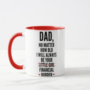 Taza Papá siempre seré tu carga financiera