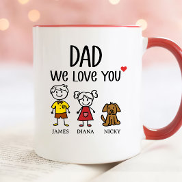 Taza Papá, te queremos, Personalizado, Día del Padre
