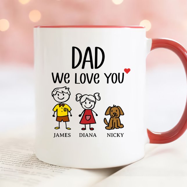 Taza Papá, te queremos, Personalizado, Día del Padre (Subido por el creador)