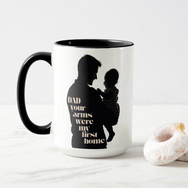 Taza Papá, Tus Brazos Fueron Mi Primera Casa | Café (Con donut)