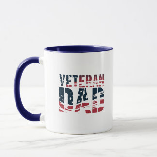 Taza Papá Veterano Rojo, Blanco y Azul