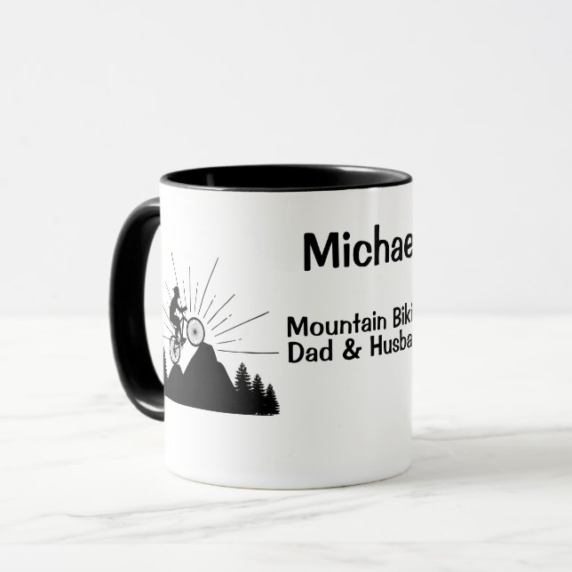 Taza Papá y marido de la bicicleta de montaña (Anverso izquierdo)