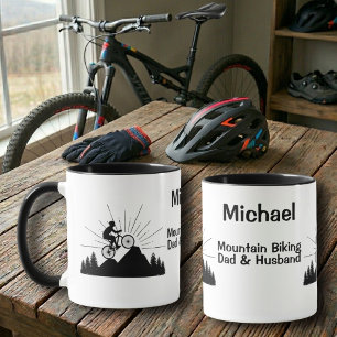 Taza Papá y marido de la bicicleta de montaña