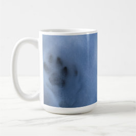 Taza Papel de lobo gris salvaje impreso en nieve de inv