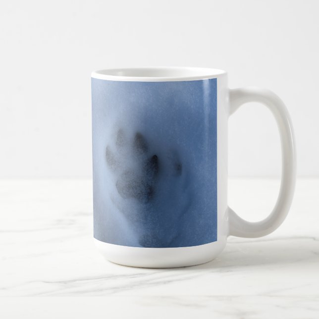 Taza Papel de lobo gris salvaje impreso en nieve de inv (Derecha)