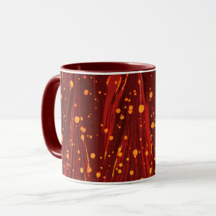 TAZA PAPEL MARBLED ROJO ABSTRACTO CON DIVISIONES DE ORO
