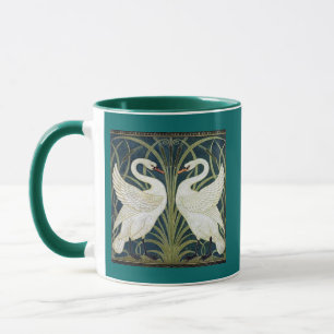 Taza Papel pintado del cisne y de la precipitación y