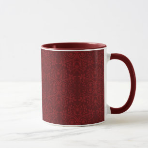 Taza Papel pintado floral rojo detallado